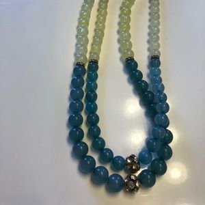 Green Yellow and White needed Necklace